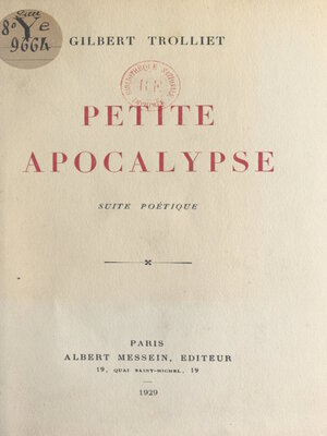 cover image of Petite apocalypse